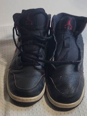 Nike Black and White Jumpman Shoe Label Close-Up